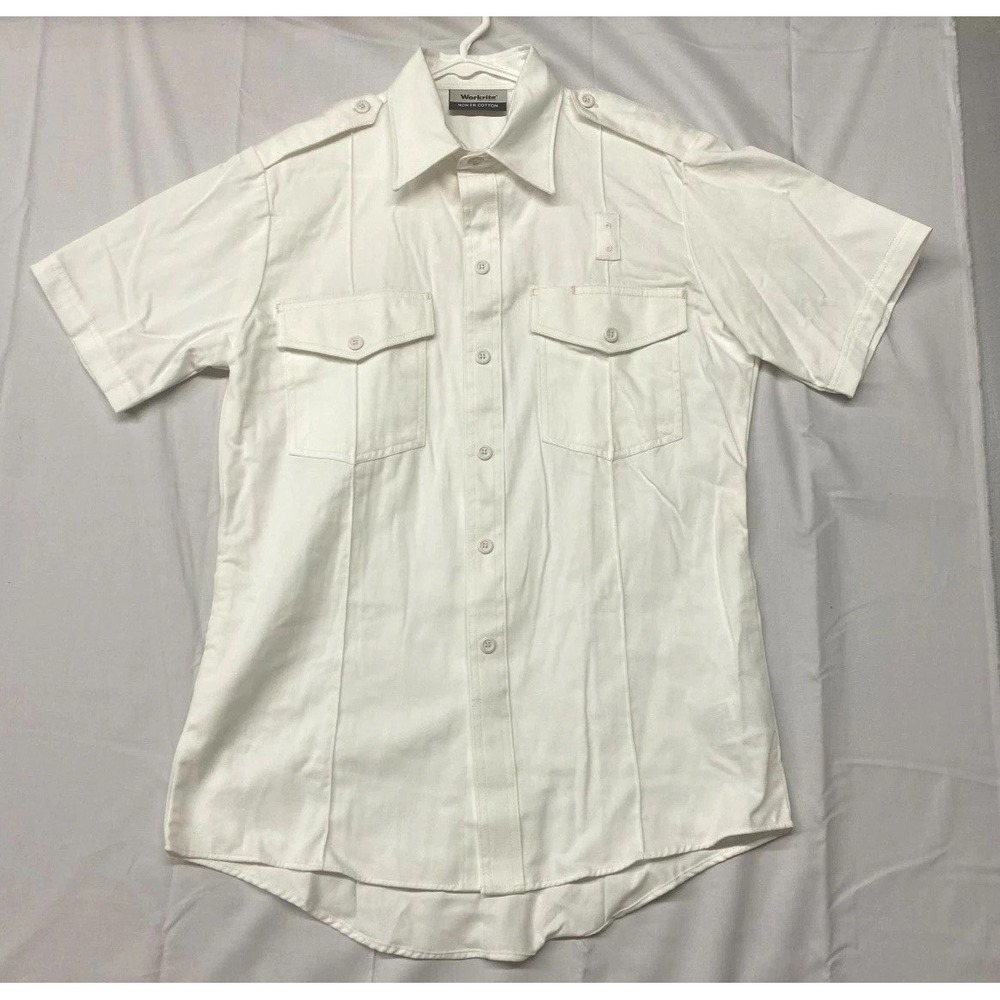 Workrite Fire Service Shirt Women 40 White Cotton Shoulder Loop Fire Resistant